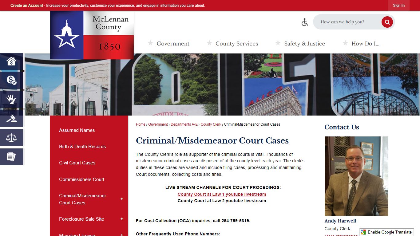 Criminal/Misdemeanor Court Cases | McLennan County, TX